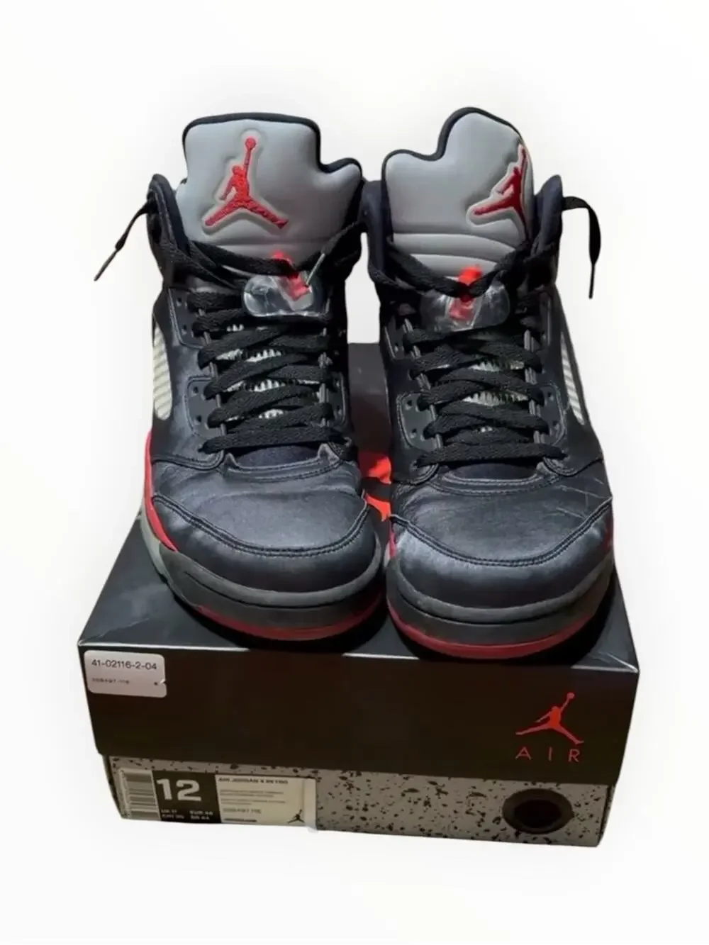 Air Jordan 5 Retro Satin Bred - Black/University Red 136027-006 size 12